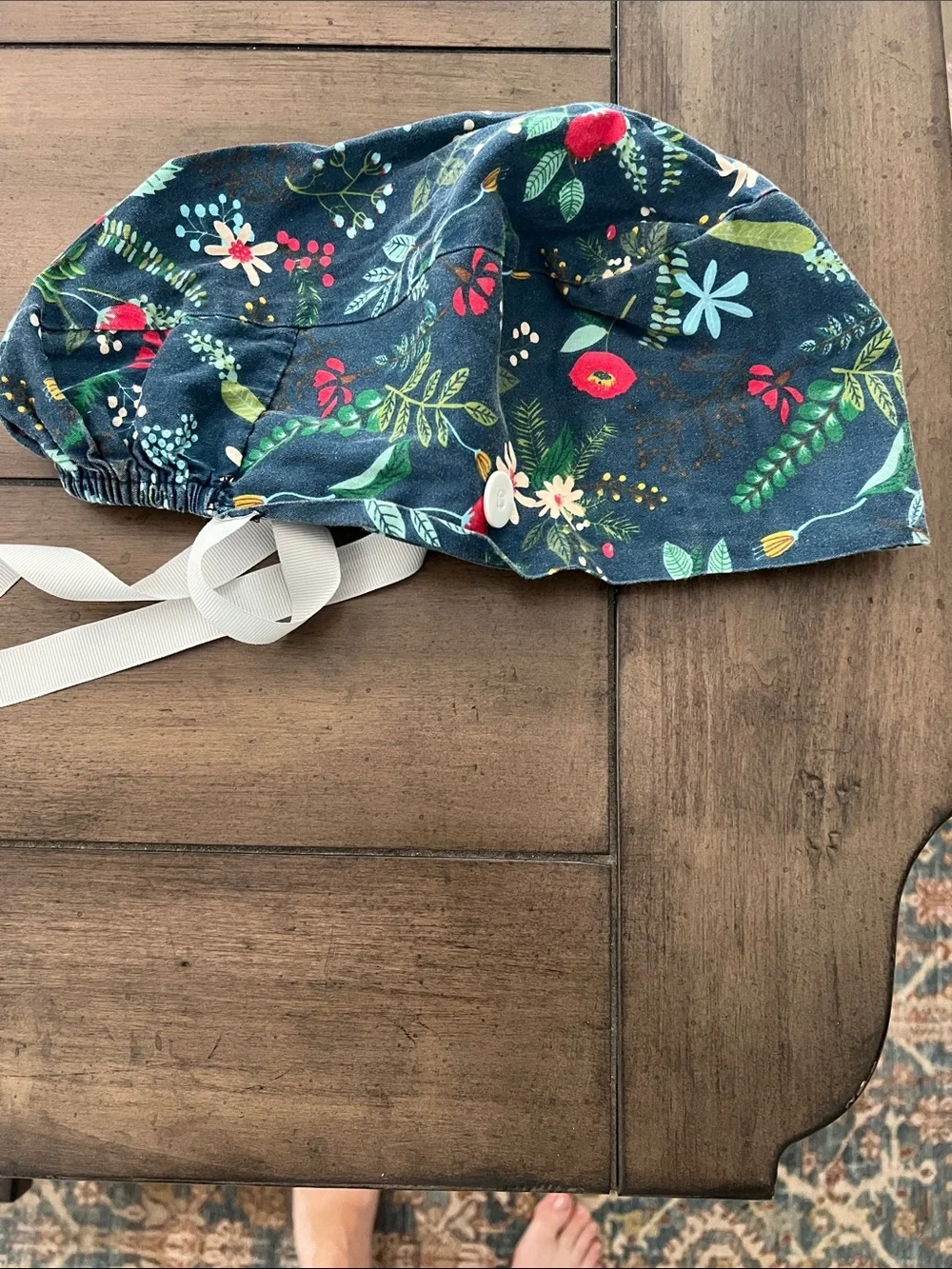 Floral Cotton Tie-Back Scrub Caps - Assorted Colors